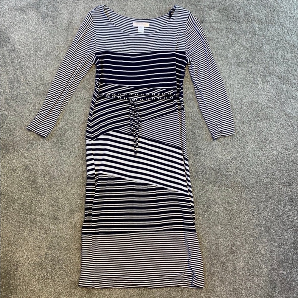 Motherhood Maternity Striped Long Sleeve Dress
